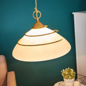 Svítidlo Lam antická mosaz/krémová mosaz/sklo Scavo