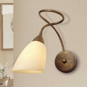 Svítidlo Lam antická hnědá/krémová kov/sklo