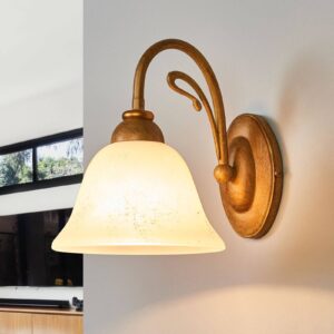 Svítidlo Lam mosaz/zlatá/krémová kov/sklo