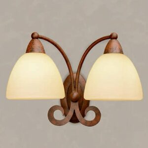 Svítidlo Lam antická rezavá/krémová satinovaná kov/sklo