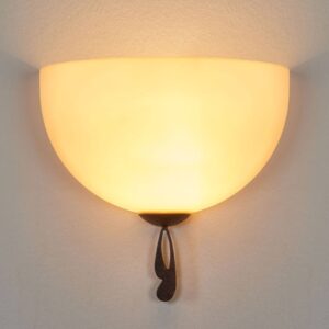 Svítidlo Lam krémová/tmavě hnědá sklo/kov