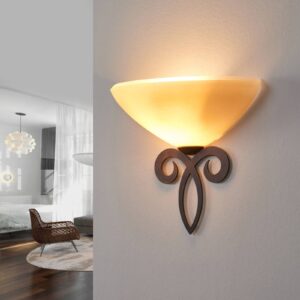 Svítidlo Lam tmavě hnědá/krémová-jantarová kov/sklo