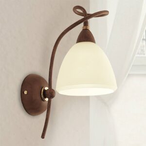 Svítidlo Lam tmavě hnědá/krémová/zlatá kov/sklo