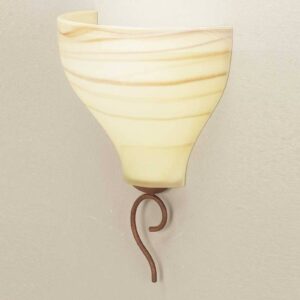 Svítidlo Lam krémová/hnědá sklo/kov