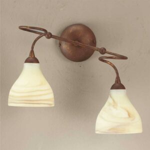 Svítidlo Lam hnědá/krémová kov/sklo