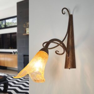 Svítidlo Lam tmavě hnědá/jantarová kov/sklo