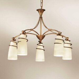 Svítidlo Lam antická mosaz/krémová mosaz/sklo Scavo