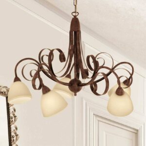 Svítidlo Lam hnědá/krémová kov/sklo