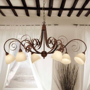 Svítidlo Lam hnědá/krémová kov/sklo