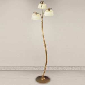 Svítidlo Lam patinovaná mosaz/jantar kov/sklo