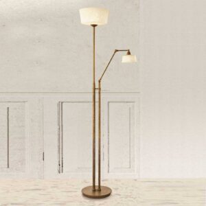 Svítidlo Lam patinovaná mosaz/jantar kov/sklo