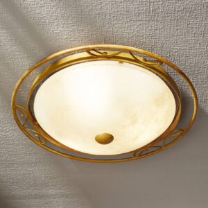 Svítidlo Lam mosaz/krémová kov/sklo