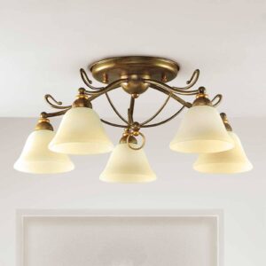 Svítidlo Lam mosaz/zlatá/krémová kov/sklo