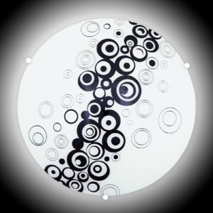 Svítidlo Lam chrom/černobílá sklo