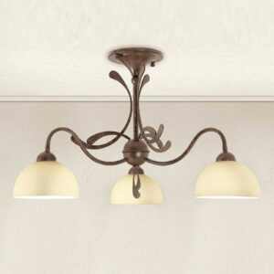 Svítidlo Lam tmavě hnědá/krémová kov/sklo