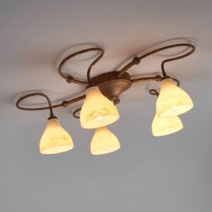 Svítidlo Lam hnědá/krémová kov/sklo