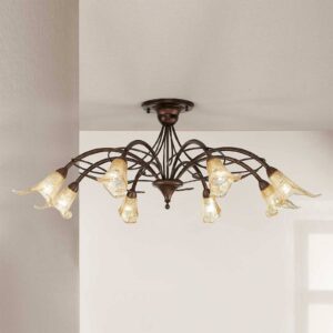 Svítidlo Lam tmavě hnědá/jantarová kov/sklo