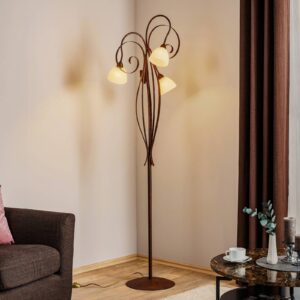 Svítidlo Lam hnědá/krémová kov/sklo