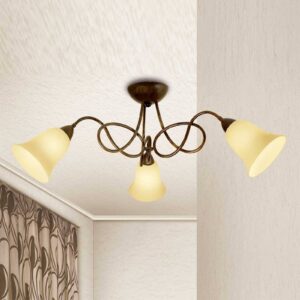 Svítidlo Lam hnědá/krémová kov/sklo