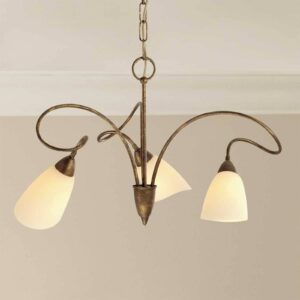 Svítidlo Lam antická hnědá/krémová kov/sklo