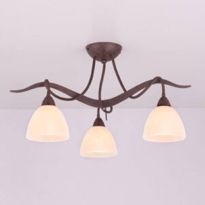 Svítidlo Lam skleněná stínidla krémové satinovaná kov/sklo