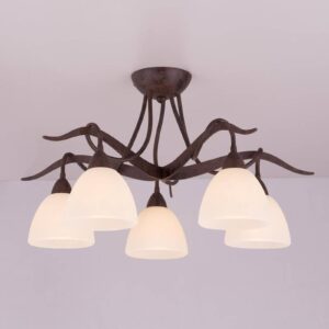 Svítidlo Lam skleněná stínidla krémové satinovaná kov/sklo