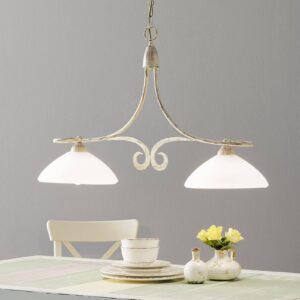 Svítidlo Lam slonovina/bílá satinovaná železo/sklo