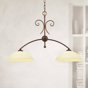 Svítidlo Lam krémová/hnědá sklo/kov