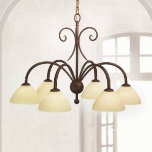 Svítidlo Lam krémová/hnědá sklo/kov