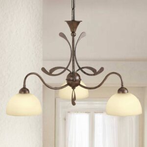 Svítidlo Lam tmavě hnědá/krémová kov/sklo