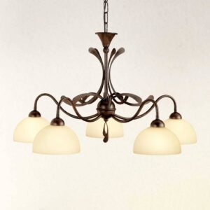 Svítidlo Lam tmavě hnědá/krémová kov/sklo