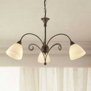 Svítidlo Lam tmavě hnědá/krémová-jantarová kov/sklo