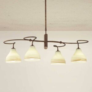 Svítidlo Lam hnědá/krémová kov/sklo