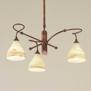 Svítidlo Lam hnědá/krémová kov/sklo