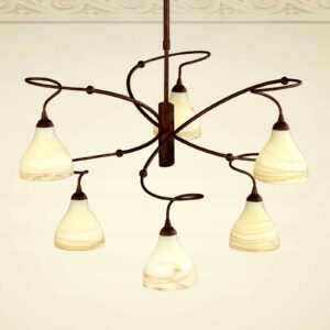 Svítidlo Lam hnědá/krémová kov/sklo