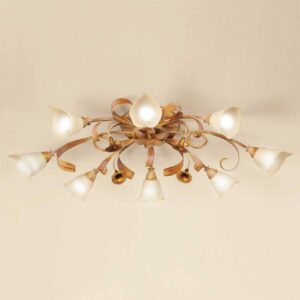 Svítidlo Lam antická slonovina/krémová/zlatá kov/sklo