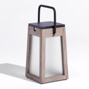 Svítidlo Les Jardins dřevo světlé/bílá mražená/černá Duratek (ošetřené teakové dřevo)/akryl/hliník