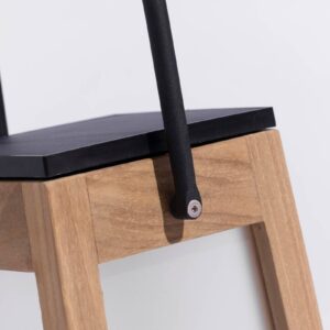 Svítidlo Les Jardins dřevo světlé/bílá mražená/černá teakové dřevo/akryl/hliník