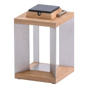 Svítidlo Les Jardins ocel/dřevo světlé teakové dřevo/nerezová ocel