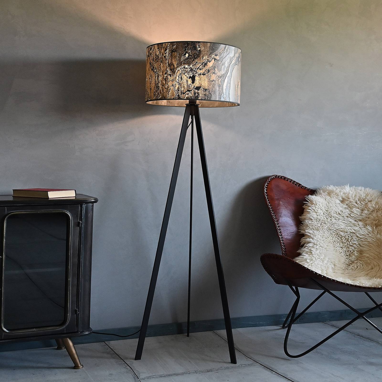 Svítidlo LeuchtNatur antracit/černá břidlicový kámen/kov