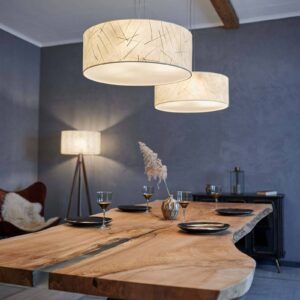 Svítidlo LeuchtNatur krémová/bílá kaučukové listy/kov