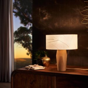 Svítidlo LeuchtNatur dub/krémová dřevo/kaučukové listy