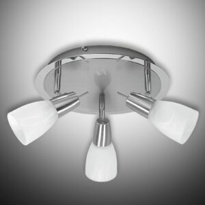 Svítidlo Leuchten Direkt ocel/bílá mramorovaná ocel/sklo