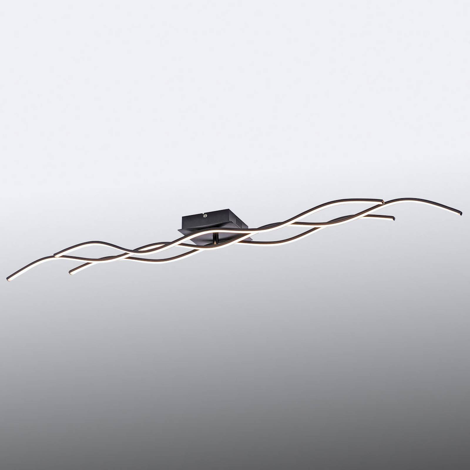 JUST LIGHT. LED stropní světlo Wave 3.000K 137, 5x16cm černá, Obývací pokoj / jídelna, ocel, plast, 40W, Energetická třída: F, P: 137.5 cm, L: 16 cm, K: 9cm - Image 4