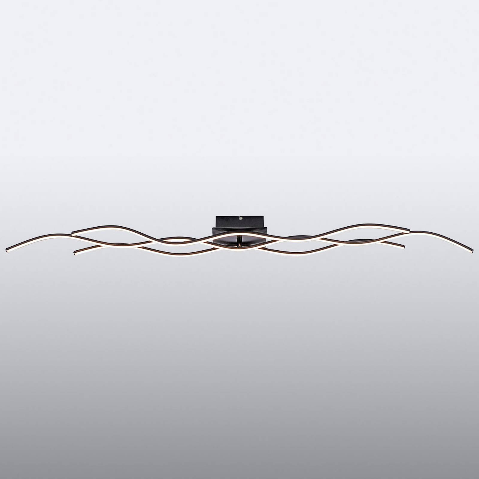 JUST LIGHT. LED stropní světlo Wave 3.000K 137, 5x16cm černá, Obývací pokoj / jídelna, ocel, plast, 40W, Energetická třída: F, P: 137.5 cm, L: 16 cm, K: 9cm - Image 5