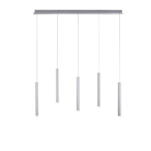 JUST LIGHT. LED závěsné světlo Bruno, pět zdrojů, hliník, Obývací pokoj / jídelna, hliník, železo, plast, 4.8W, P: 100 cm, L: 8 cm