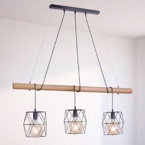 Svítidlo Leuchten Direkt černá/přírodní dřevo kov/dřevo