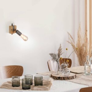 Svítidlo Leuchten Direkt černá/přírodní dřevo železo/dřevo/plast