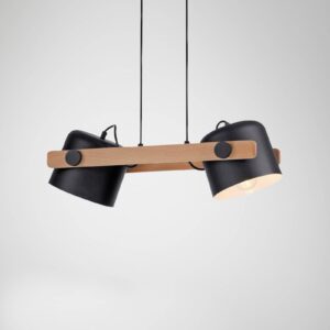 Svítidlo Leuchten Direkt černá/světle hnědá kov/dřevo