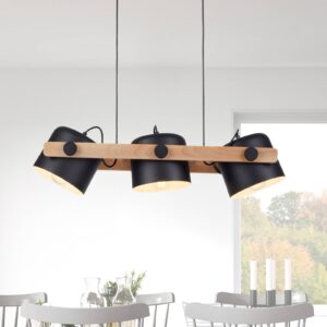 Svítidlo Leuchten Direkt černá/světle hnědá kov/dřevo